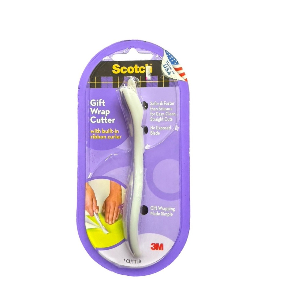 3M Scotch Gift Wrap Cutter And Built In Ribbon Curler Tool‎ New